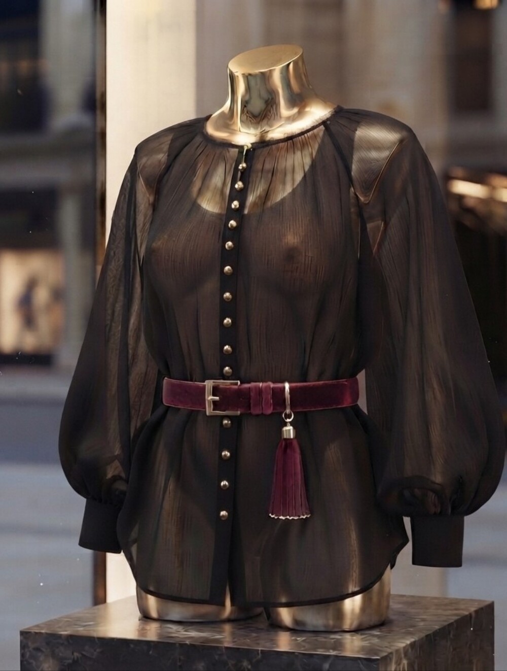 5/$100 Suede Tassel Waist Belt - Burgundy with Leopard Lining